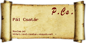 Pál Csatár névjegykártya