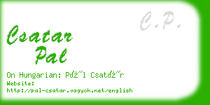 csatar pal business card
